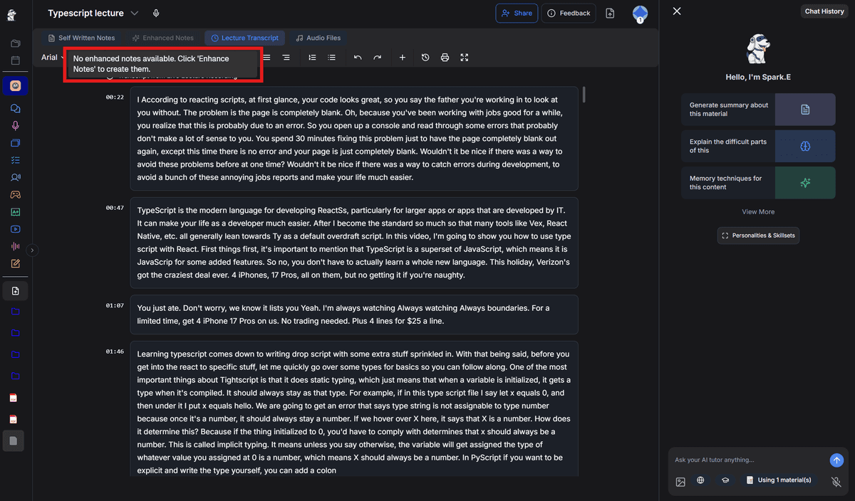 StudyFetch Notes