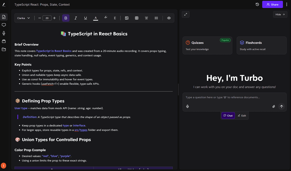 Turbo Notes