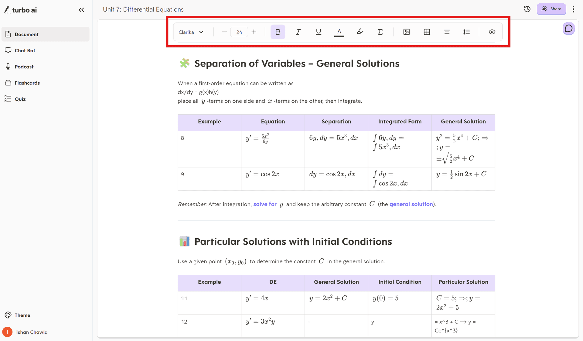 Editing pre-built AP Calculus notes