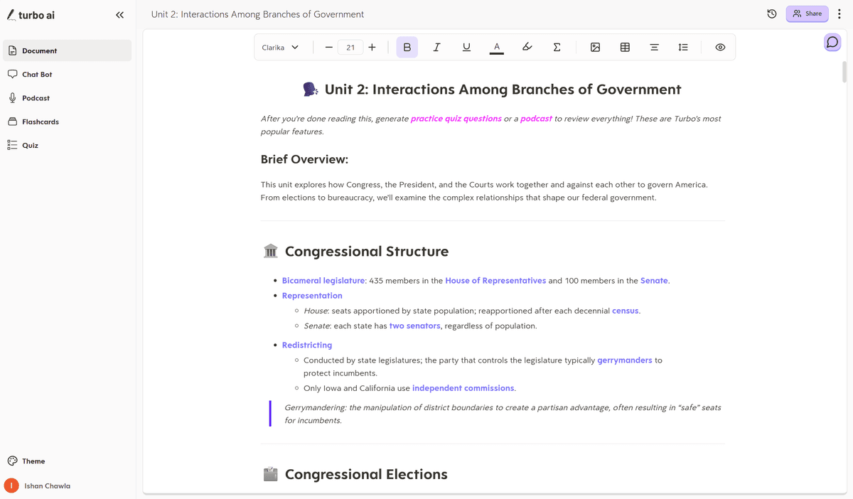 Unit 2: Interactions Among Branches